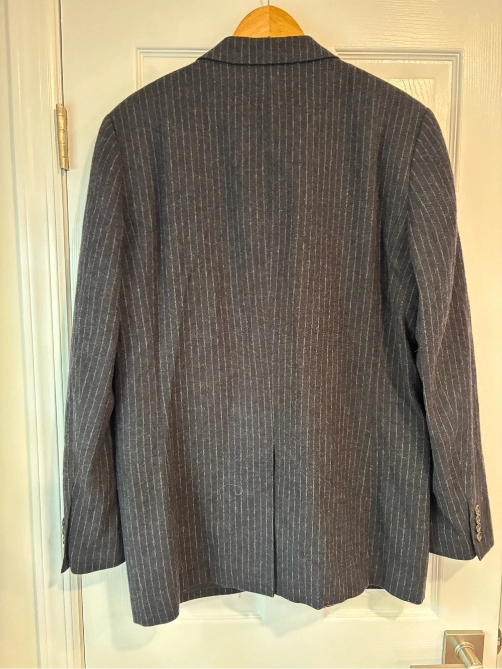 J.Crew men's Aldridge navy pinstripe wool jacket size 42L